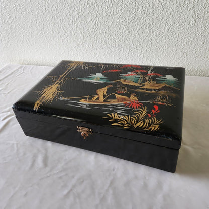 Midcentury Asian Lacquer Jewelry Box