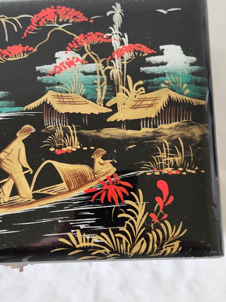 Midcentury Asian Lacquer Jewelry Box