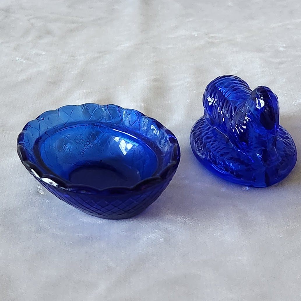Cobalt Blue Mini Lamb on Nest Trinket Dish