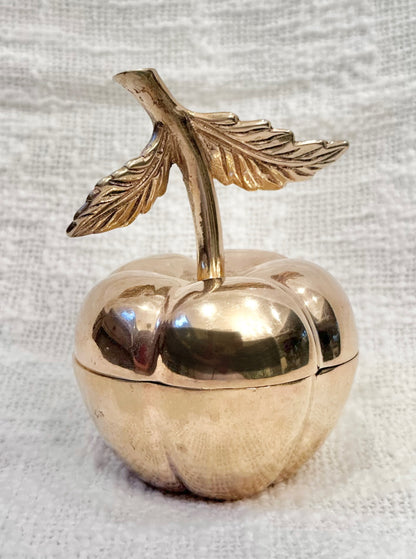 Vintage brass apple trinket dish