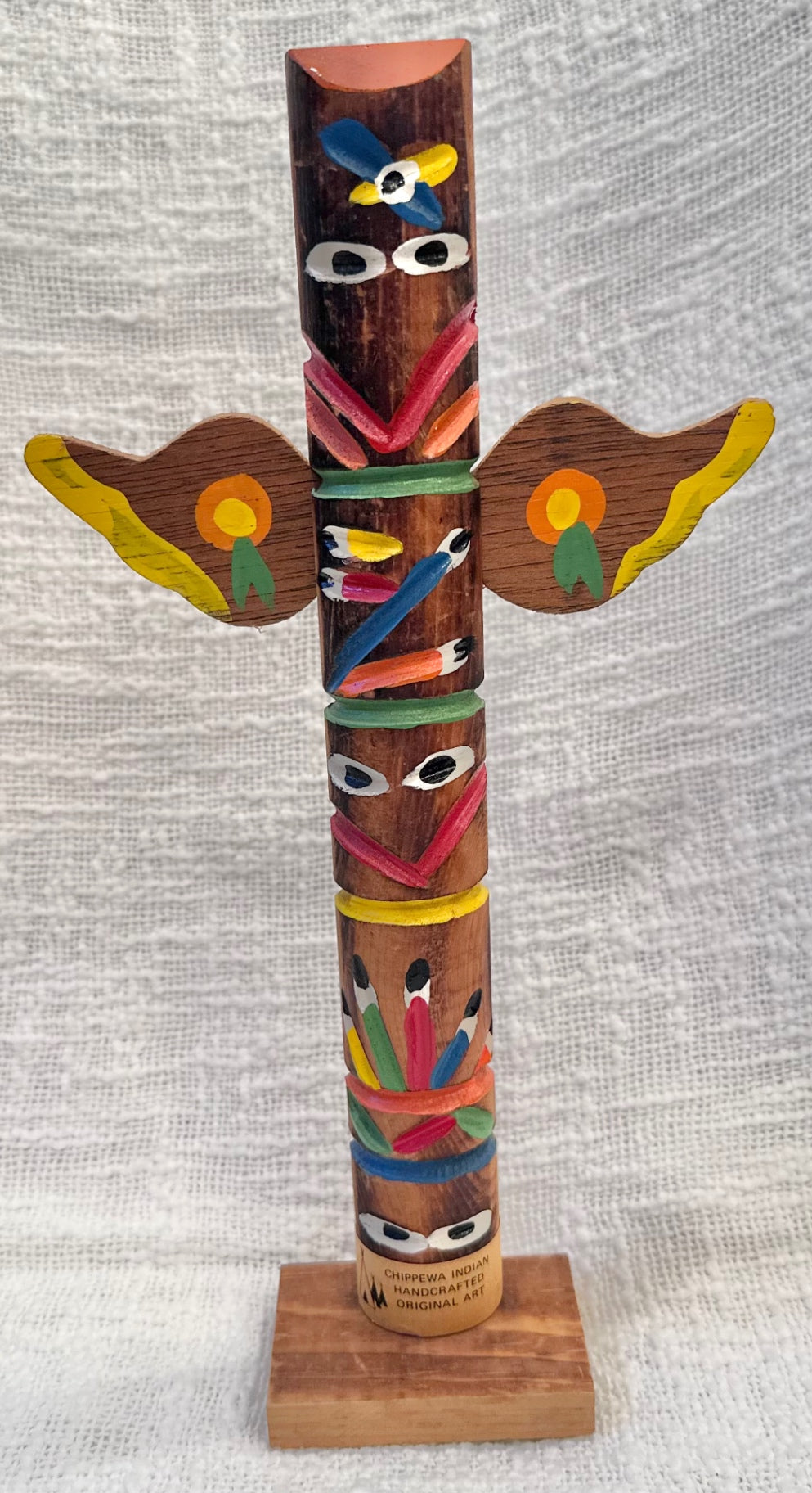 Vintage hand carved Art totem pole 
