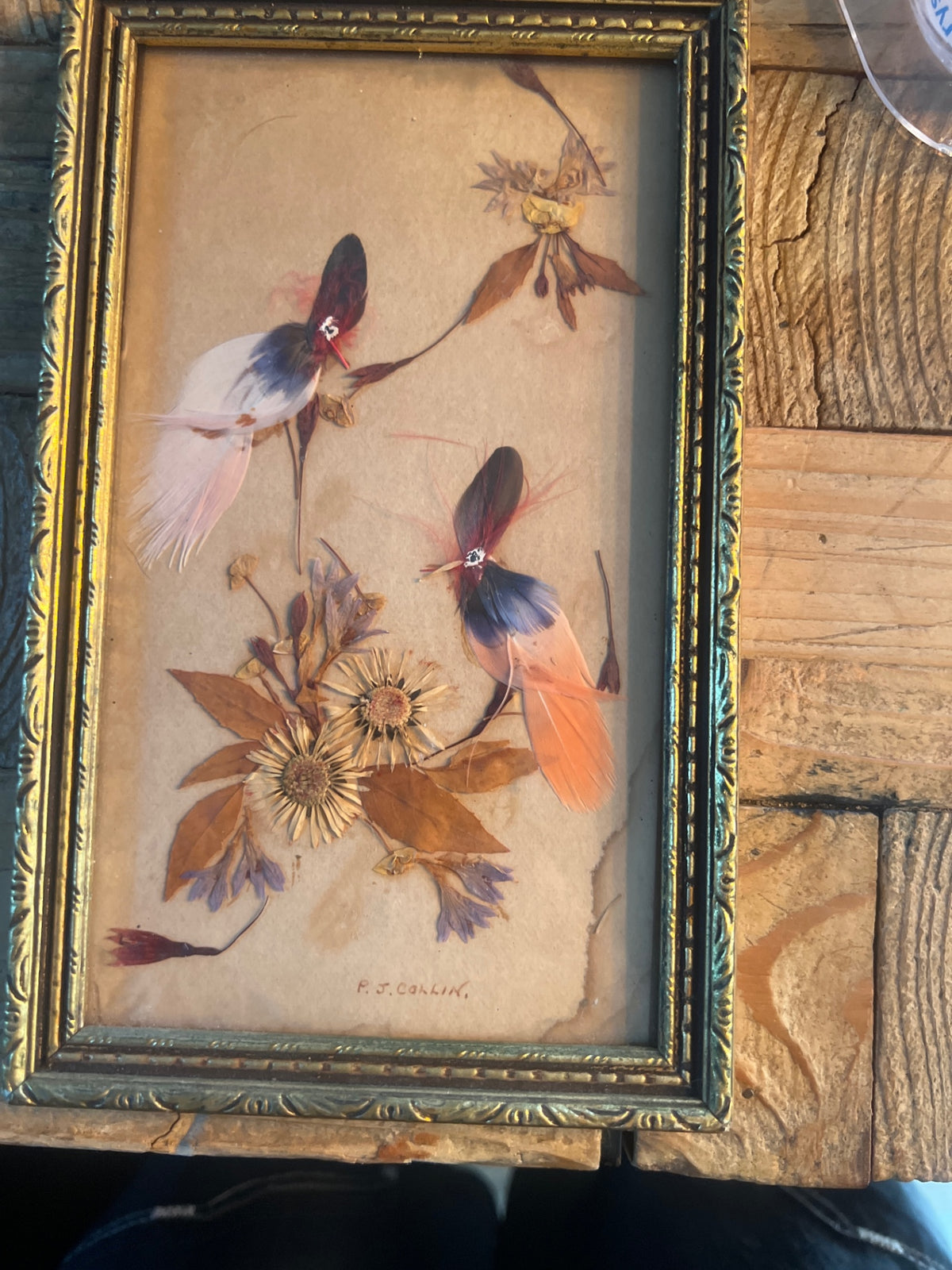 Pressed flower Art Birds