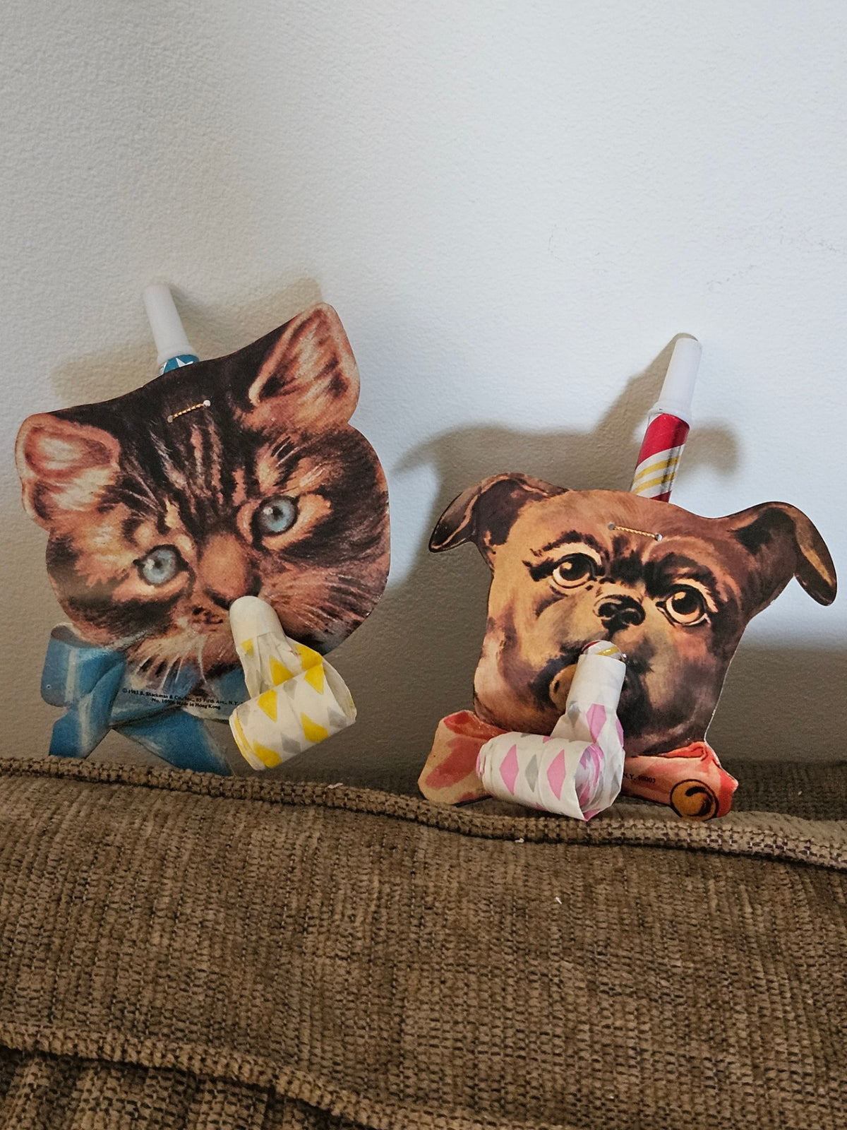 Vint party favors/cat and dog/set of 2