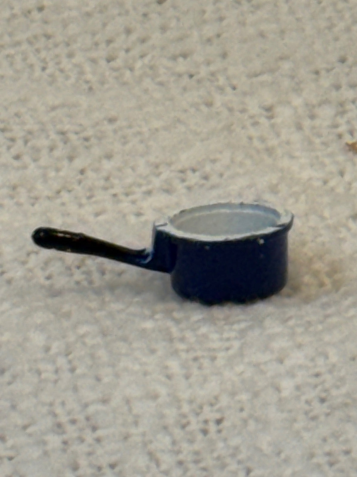 micro-miniture blue splatter enamelware style pan