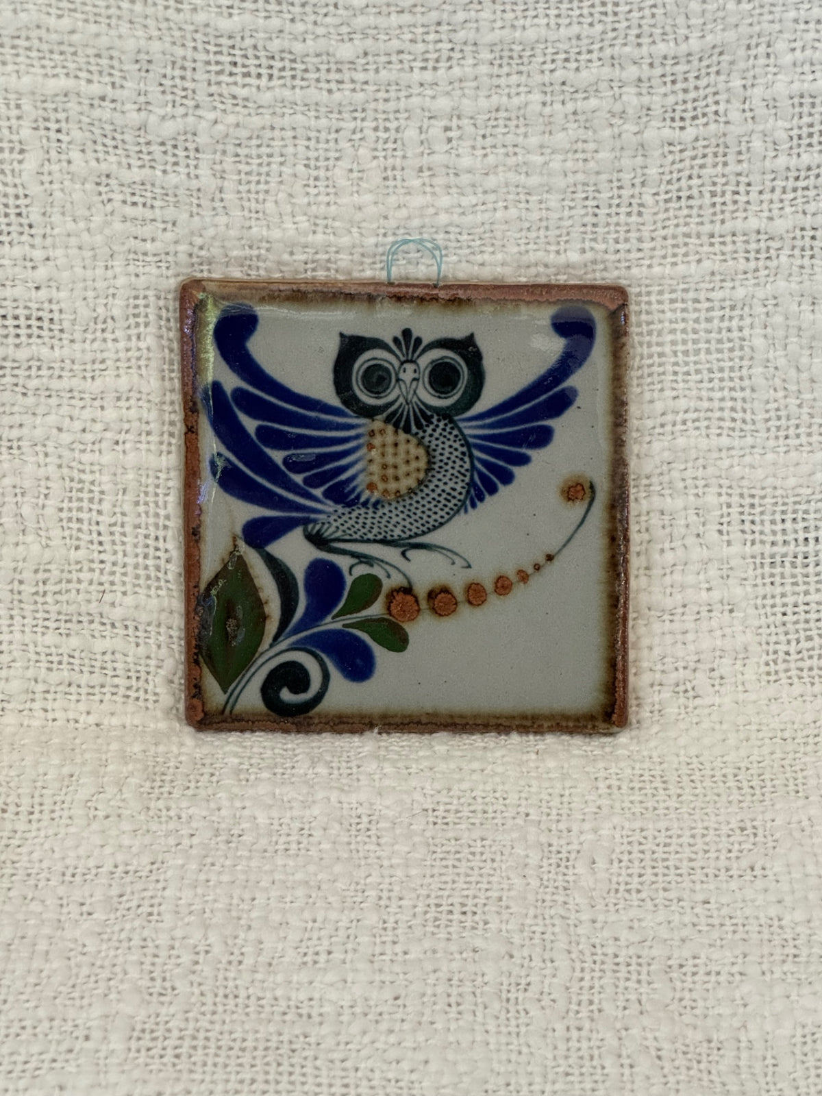 Vintage Ken Edwards pottery "owl" tile 