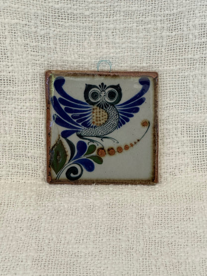 Vintage Ken Edwards pottery "owl" tile 