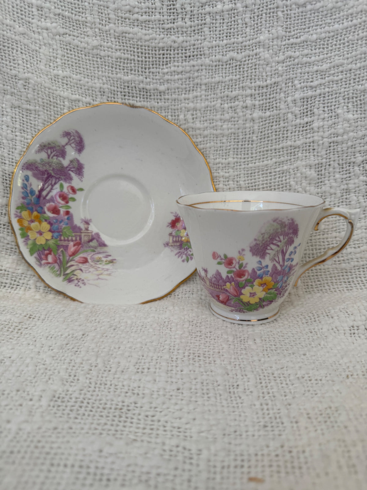  ColClough fine bone China teacup & Saucer England 