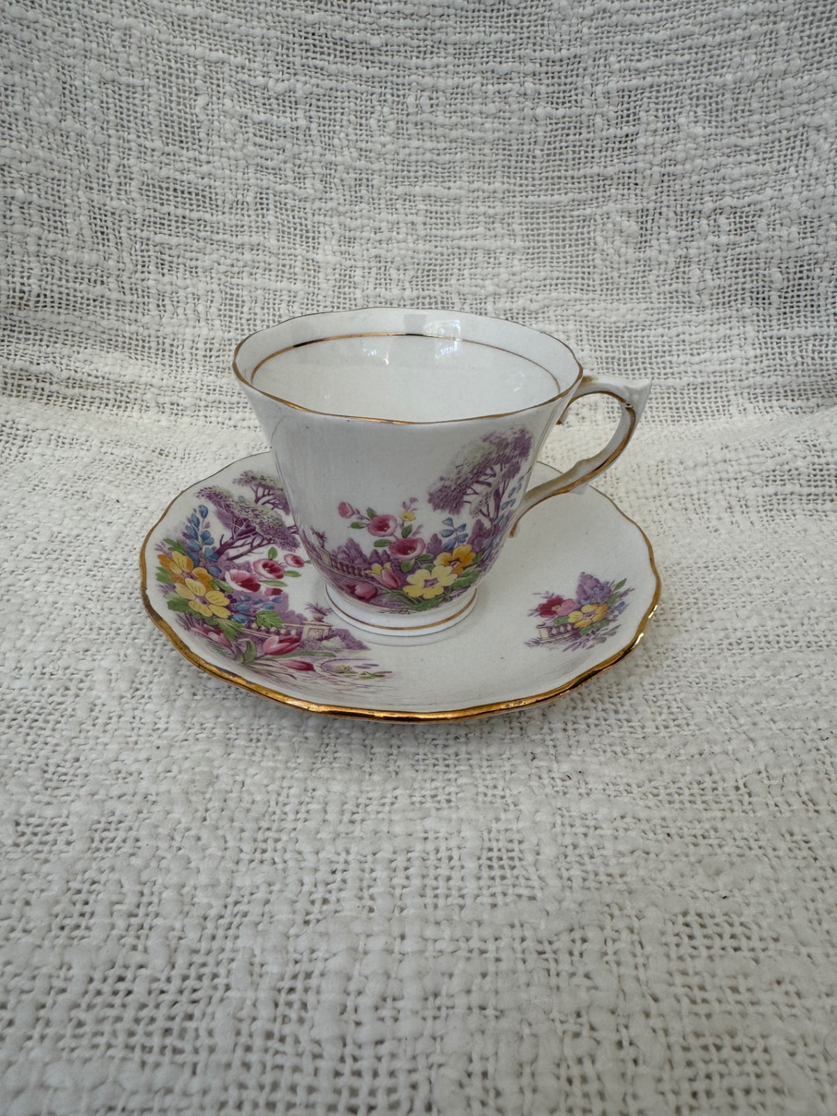  ColClough fine bone China teacup & Saucer England 