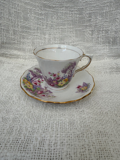  ColClough fine bone China teacup & Saucer England 