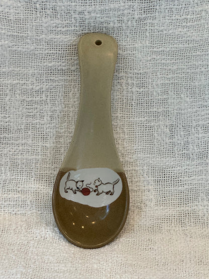 Otagiri ceramic spoon Rest with Kittens 