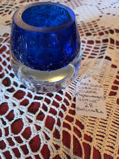 Cobalt blue paperweight votive