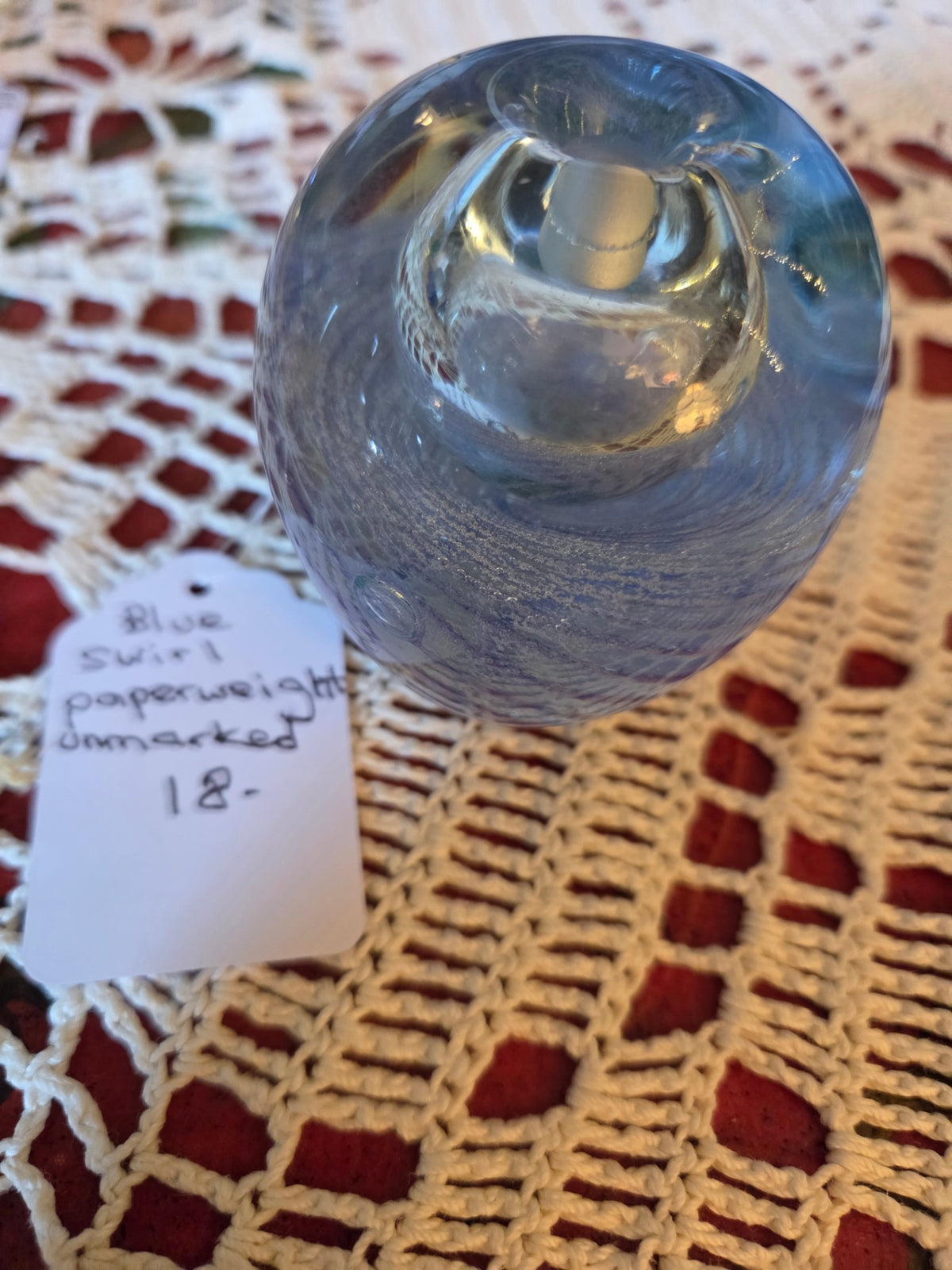 Blues swirl paperweight