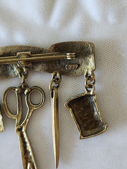 J.J. Seamstress Sewing Brooch