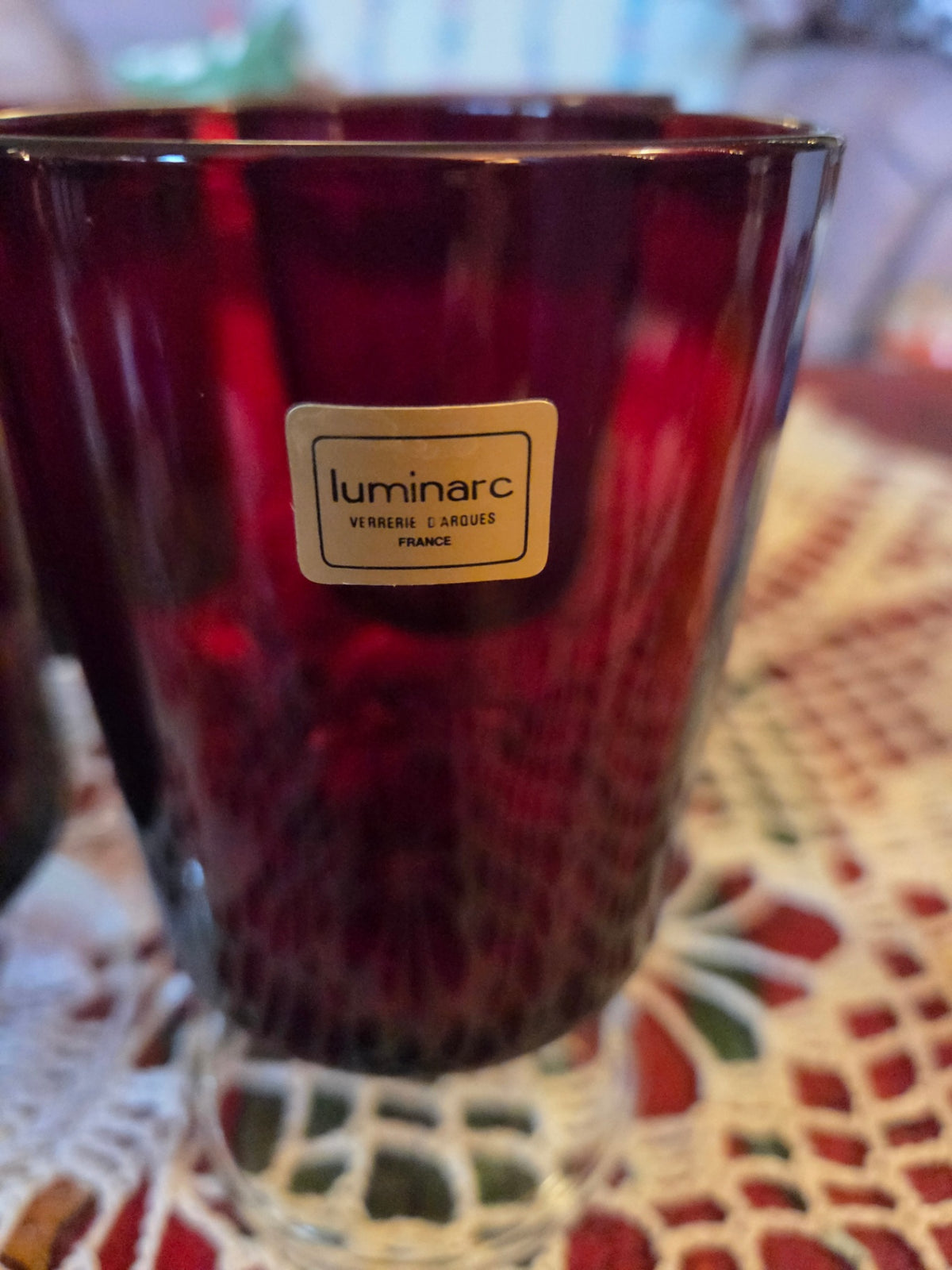 New Luminarc ruby red glasses