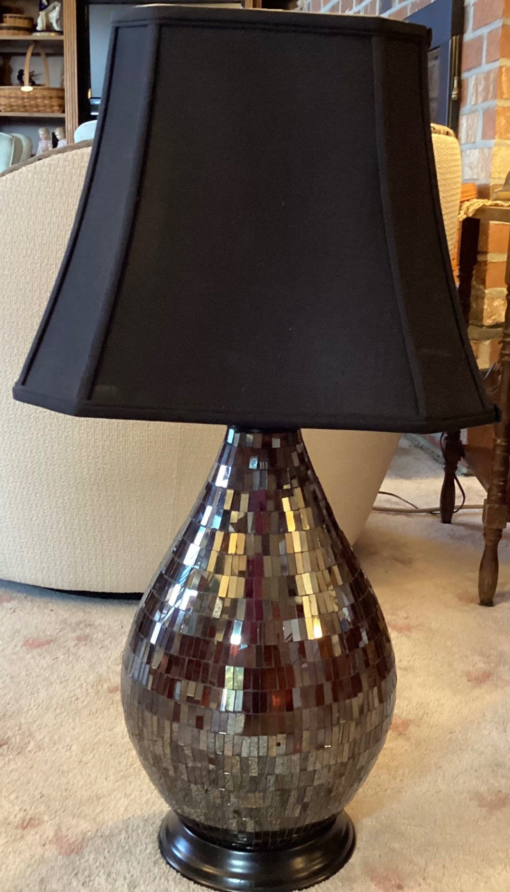 MCM MOSAIC GLOBE BASE LAMP WITH UNIQUE SHADE