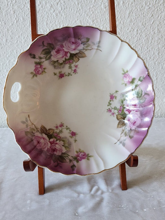 Lefton "Heavenly Rose" Handled Candy or Trinket Dish