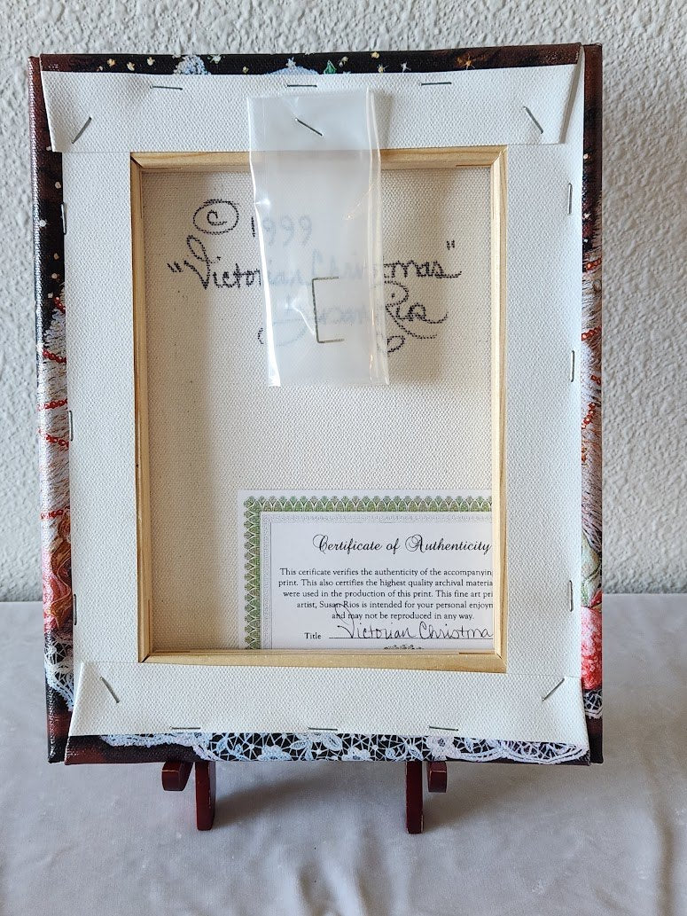 1999 "Victorian Christmas" by Susan Rios Artist Signed Wrapped Canvas