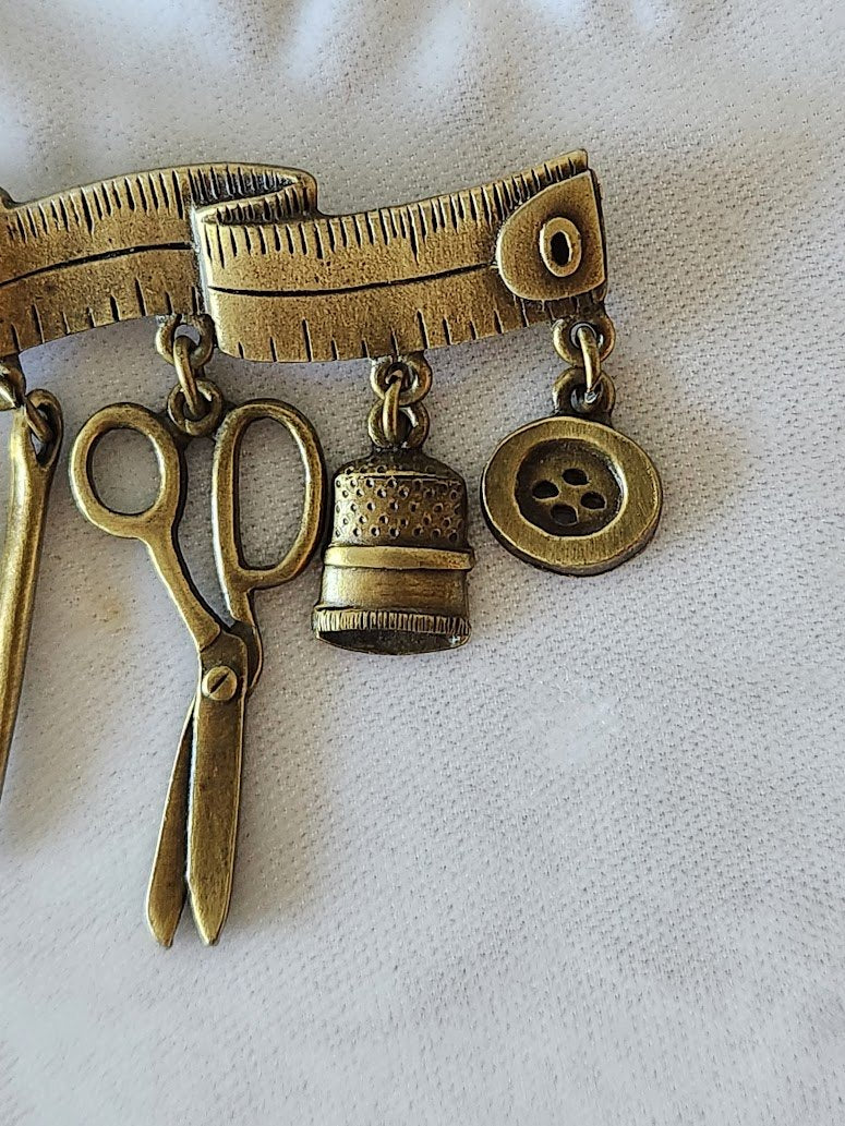 J.J. Seamstress Sewing Brooch