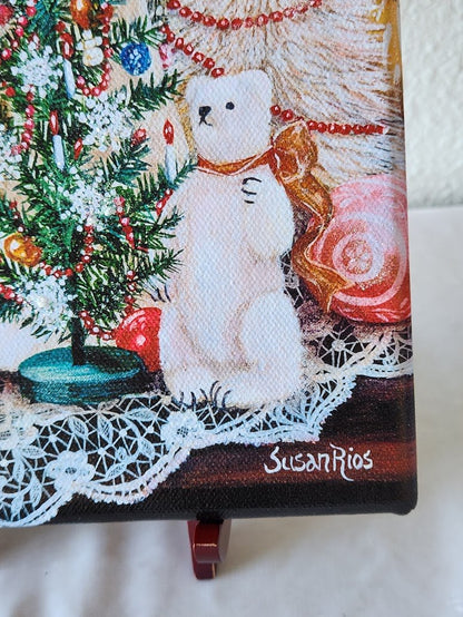 1999 "Victorian Christmas" by Susan Rios Artist Signed Wrapped Canvas