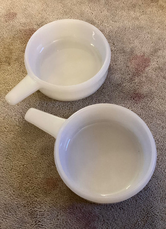PAIR OF VTG MILK GLASS BOWLS