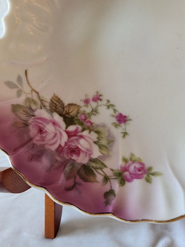 Lefton "Heavenly Rose" Handled Candy or Trinket Dish