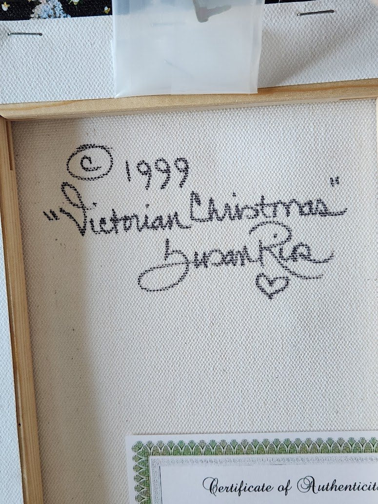 1999 "Victorian Christmas" by Susan Rios Artist Signed Wrapped Canvas
