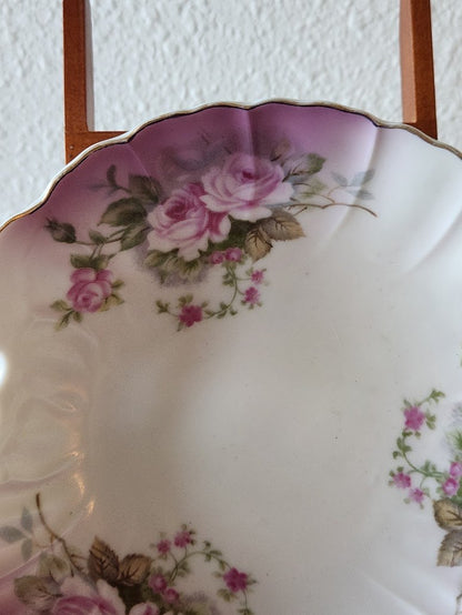 Lefton "Heavenly Rose" Handled Candy or Trinket Dish