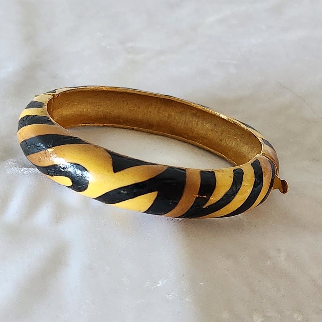 Kenneth J. Lane Tiger Stripe Enamel Bracelet