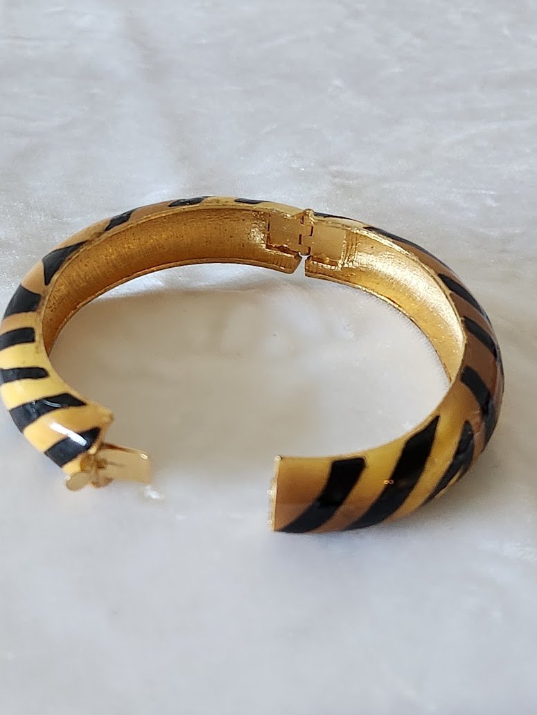 Kenneth J. Lane Tiger Stripe Enamel Bracelet