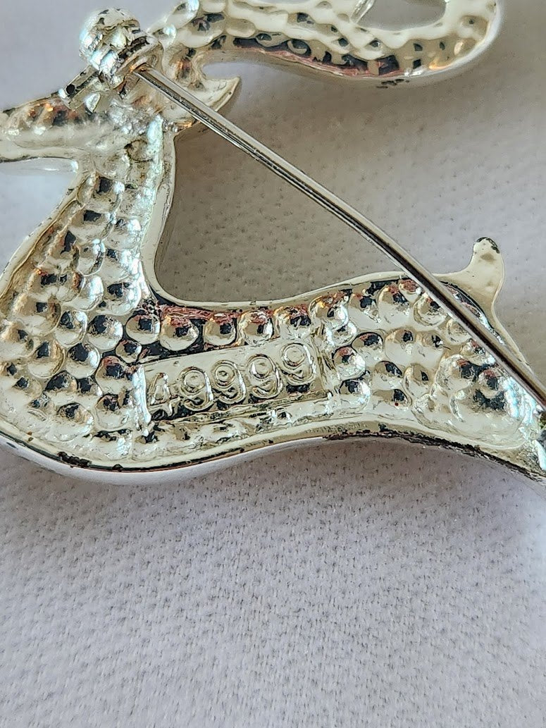 Vintage Rhinestone Reindeer Brooch