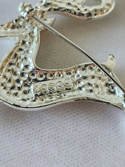 Vintage Rhinestone Reindeer Brooch