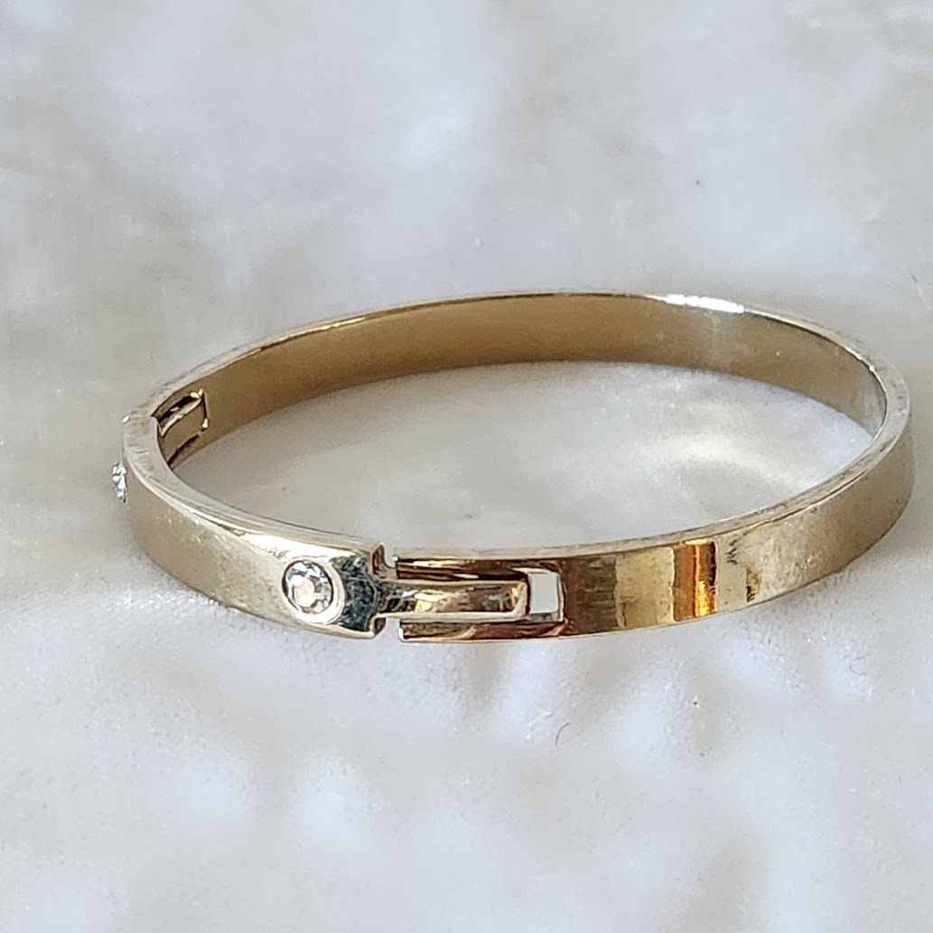 Ann Taylor Hinged Bangle with Rhinestones