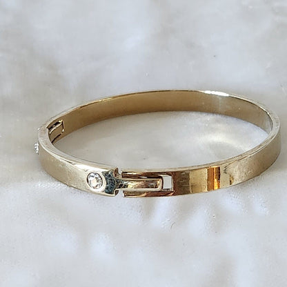 Ann Taylor Hinged Bangle with Rhinestones