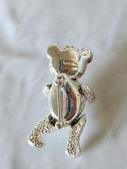 Napier Articulated Patriotic Teddy Bear Brooch