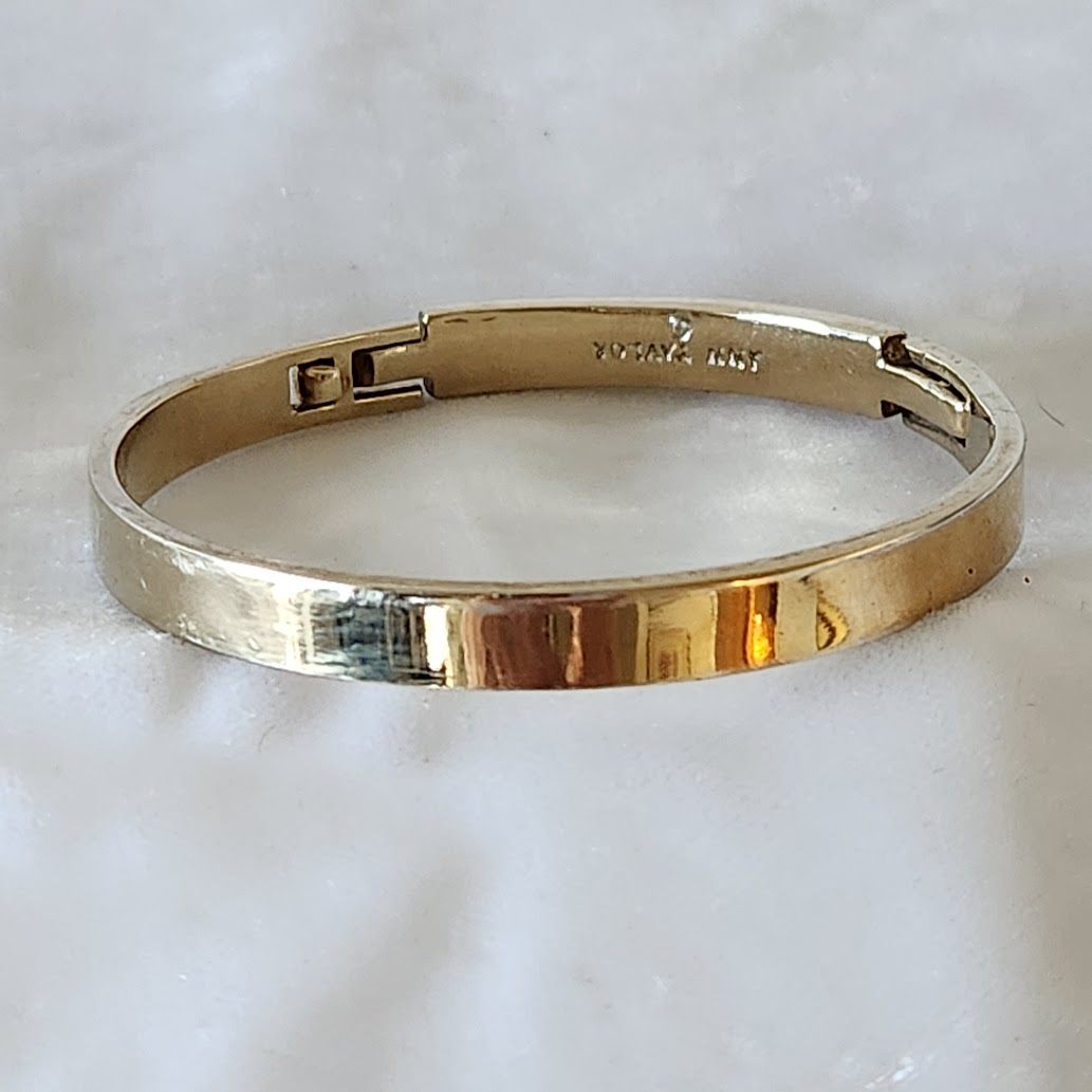 Ann Taylor Hinged Bangle with Rhinestones