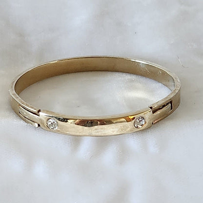Ann Taylor Hinged Bangle with Rhinestones