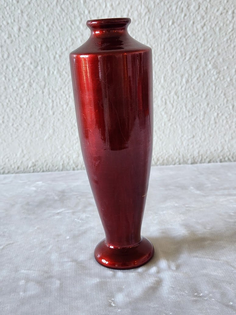 Midcentury Japanese Red Lacquerware Bud Vase
