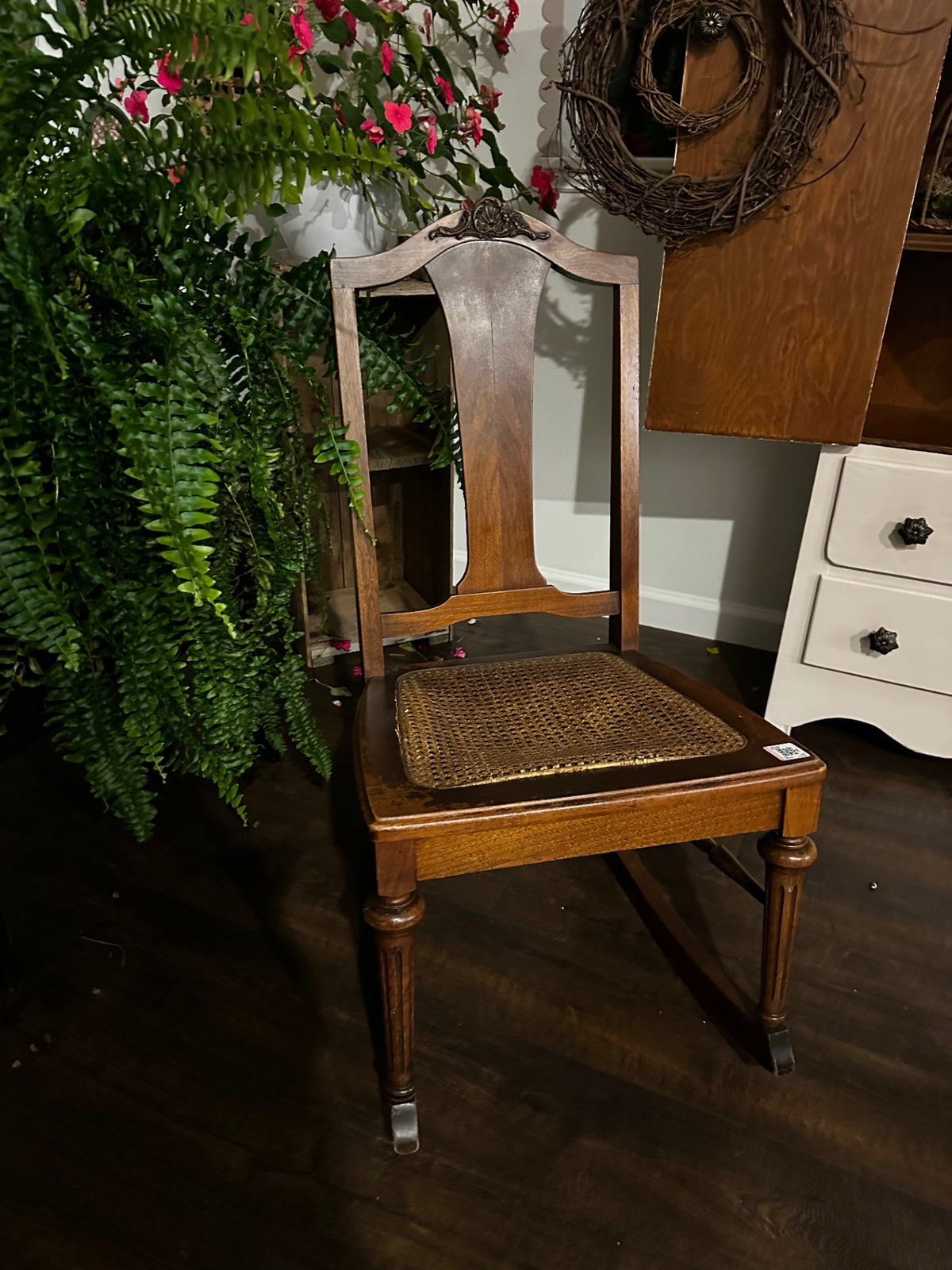 Furniture small wood rocking chair