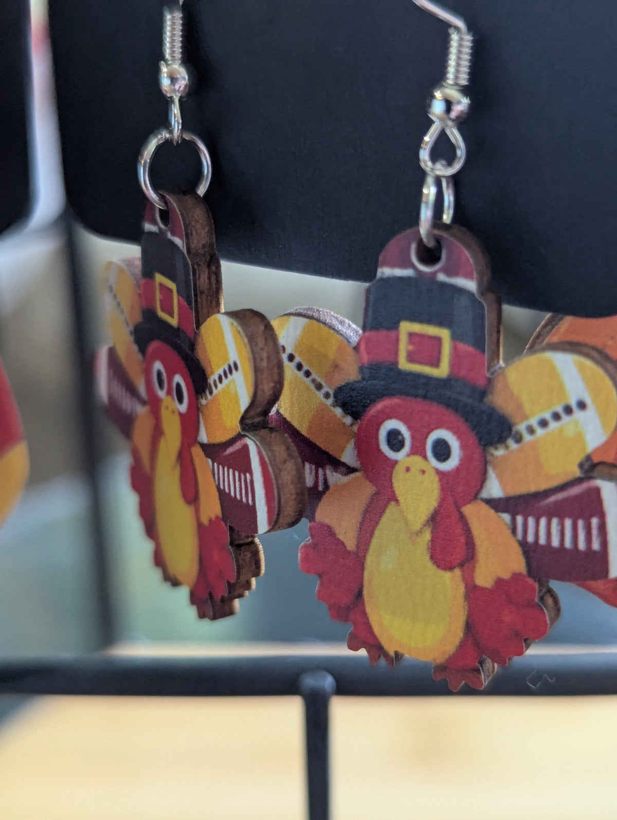 Turkey wooden earrings large 