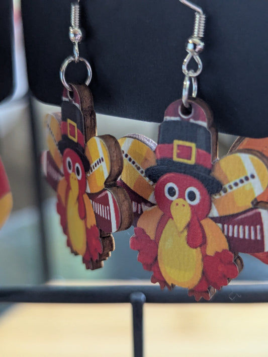 Turkey wooden earrings large 