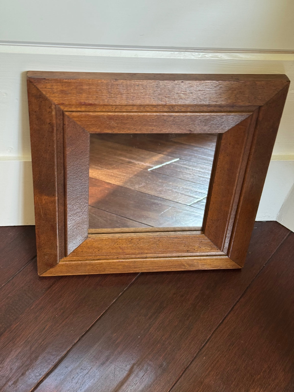 vintaged Square wood frame mirror # 