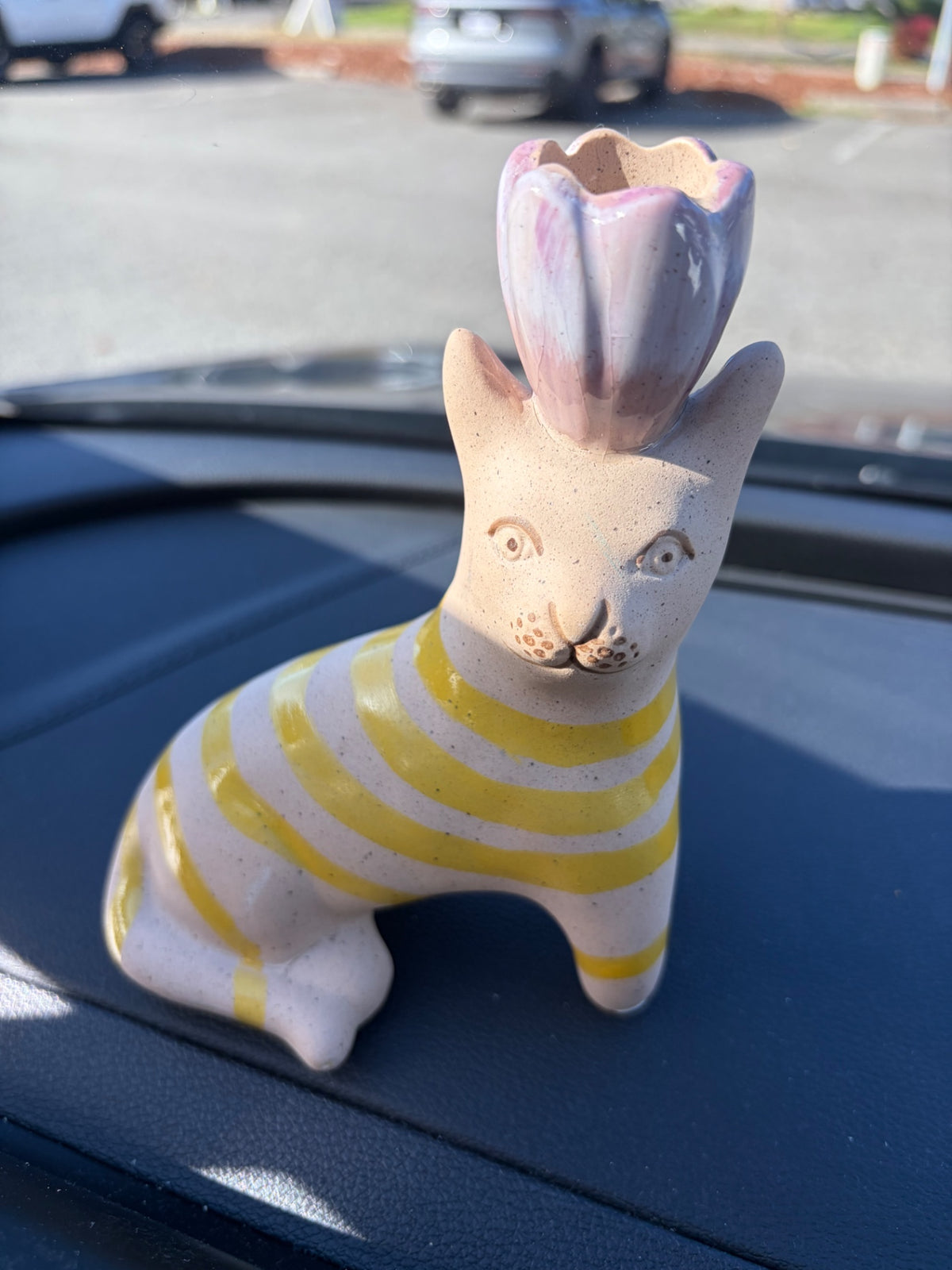 Stoneware Cat Candle holder