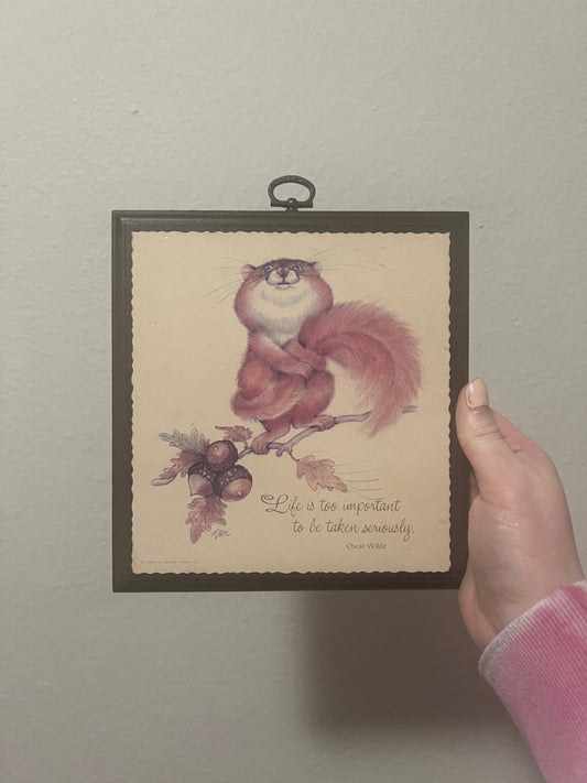 90's Hallmark Cute Fall Wall Plaque