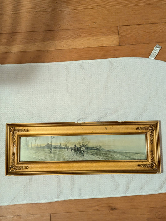 Vintage Panoramic Farm Scene (some age damage to the frame)
