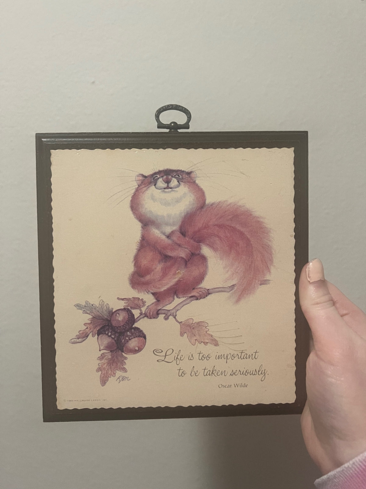 90's Hallmark Cute Fall Wall Plaque