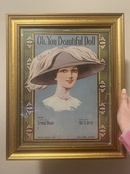 Framed 1911 Vintage Sheet Music Artwork