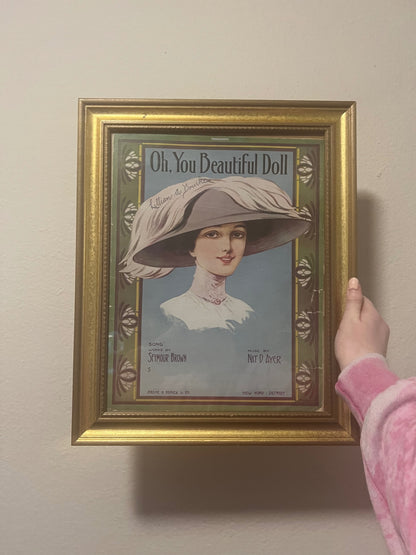 Framed 1911 Vintage Sheet Music Artwork