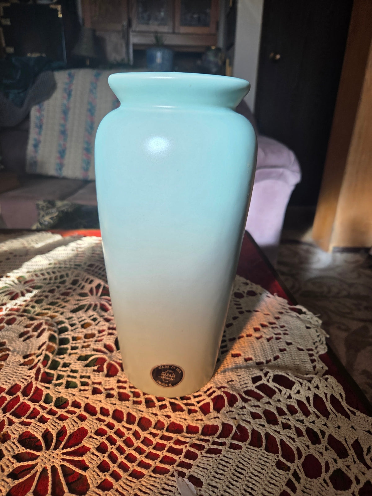 MCM Harris pottery vase seafoam green