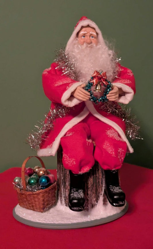 Santa on a Log Candy Container