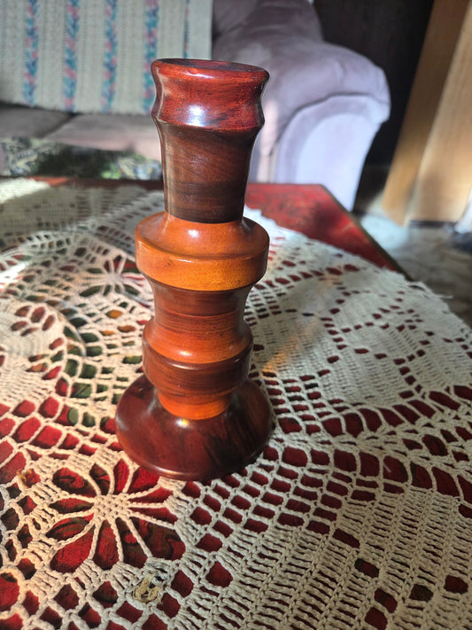 Hand turned candlestick